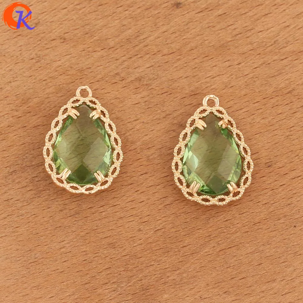 Lime Green Сердечный Дизайн 50 шт 13*20 мм аксессуары для ювелирных изделий/Хрустальные амулеты/форма капли/ручная работа/фурнитура для сережек/Сделай сам Изготовление ювелирных изделий/подвеска - Цвет: Lime Green