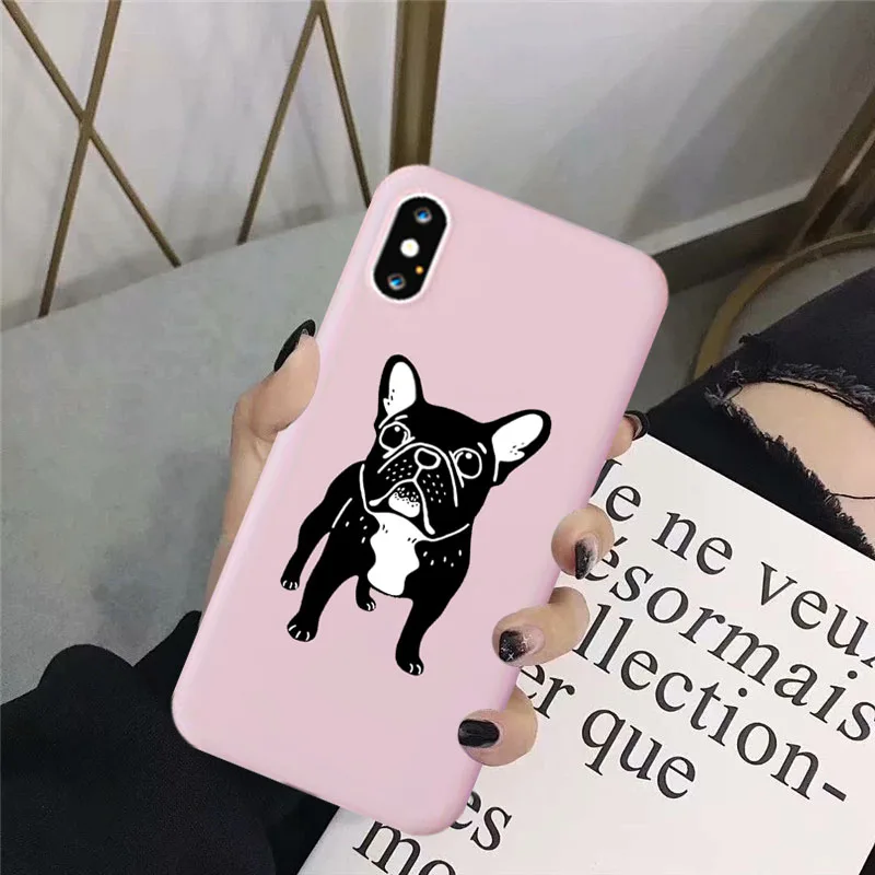 Милый чехол Brindle Frenchie Puppy для IPhone 11 Pro X XR XS Max 8 7 6 6S Plus, мягкий силиконовый чехол для телефона Capa - Цвет: -3