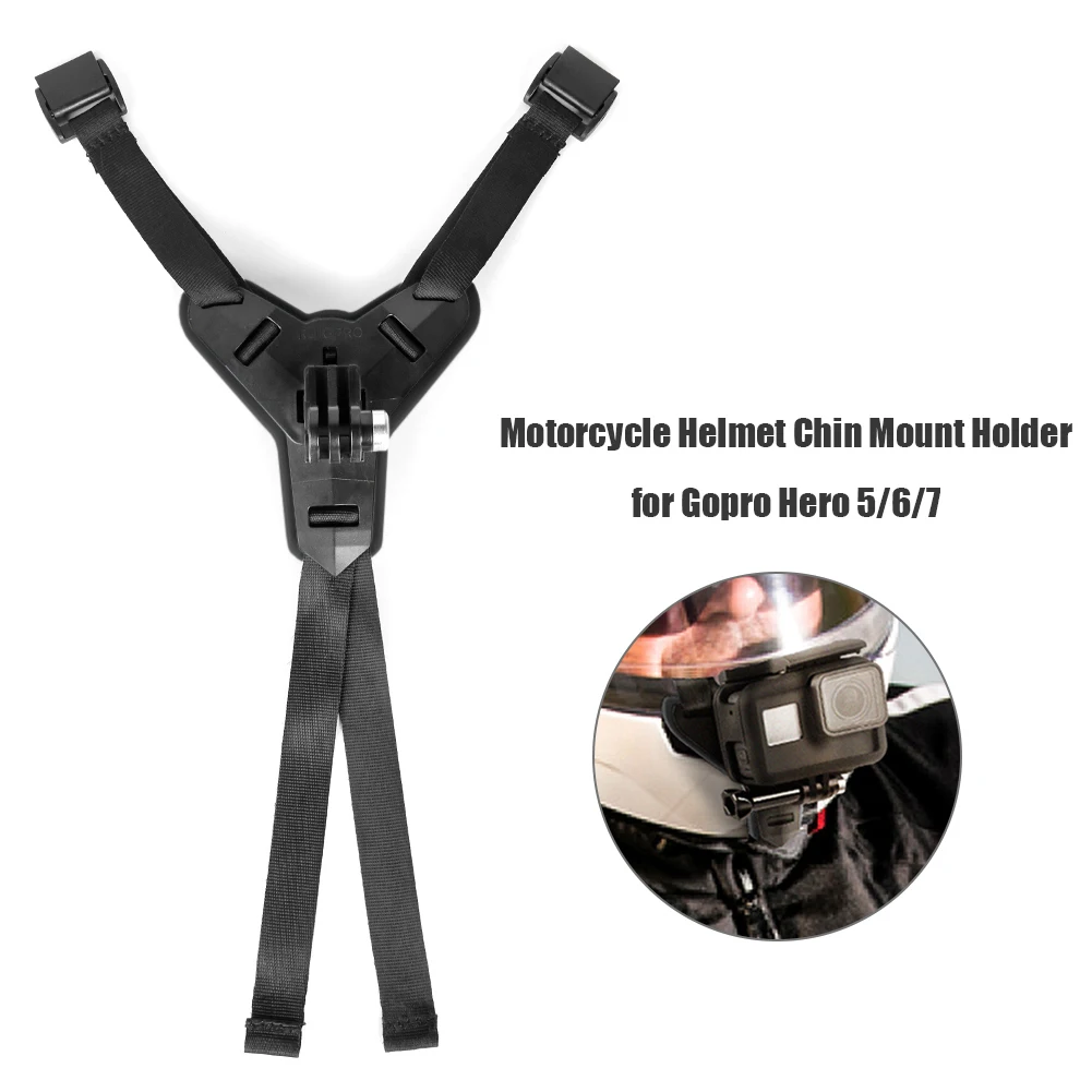 Мотоциклетный шлем подбородок ремень крепление для GoPro Hero 9 8 7 5 Xiaomi Yi экшн