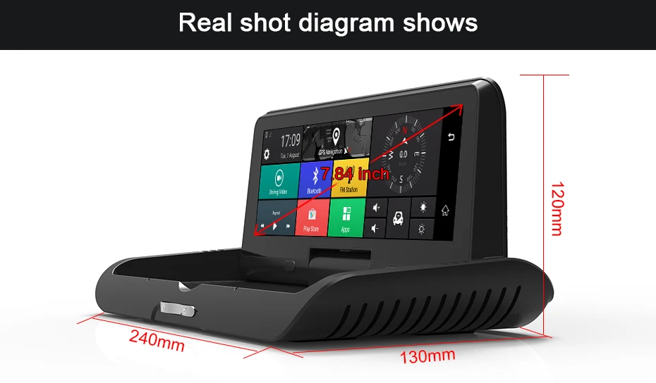 Android 5,1 7,8" ips экран Автомобильный gps навигатор 4G wifi ADAS FHD 1080P Запись двойной объектив Автомобильный видеорегистратор