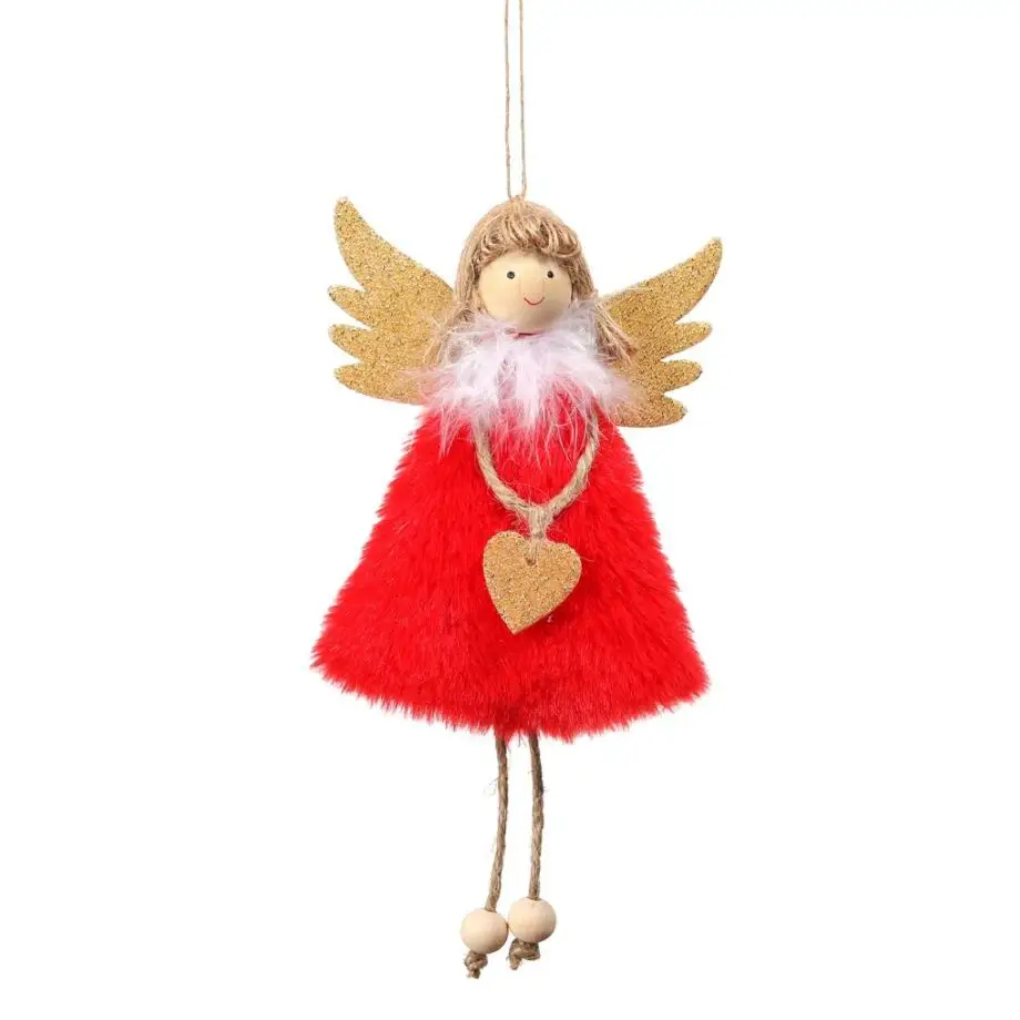 red Merry Christmas Elf Angel подвеска, розовое украшение, рождественские украшения для дома, подарок Mery, новогодний sylwester bombki белый - Цвет: red