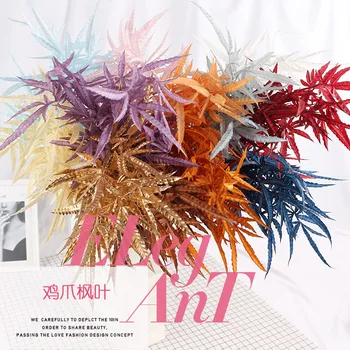 

New Style Model Chicken Feet Maple Leaf Fog Plastic Flowers Hanging Wedding Decoration sen shi Wedding Hall Engineering Soft Loa