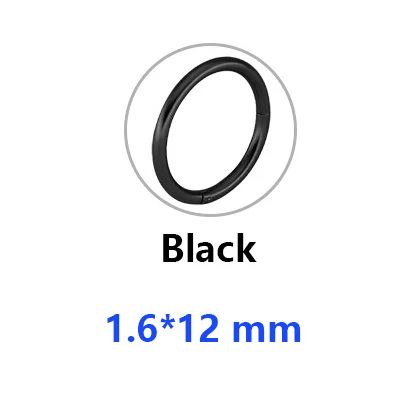 black-1.6 12 Маленькие Средние размеры, титановые стальные маленькие серьги-кольца для женщин и мужчин, круглые серьги в виде тонкого кольца, кольцевые серьги для ушей, ювелирные изделия - Окраска металла: black-1.6 12