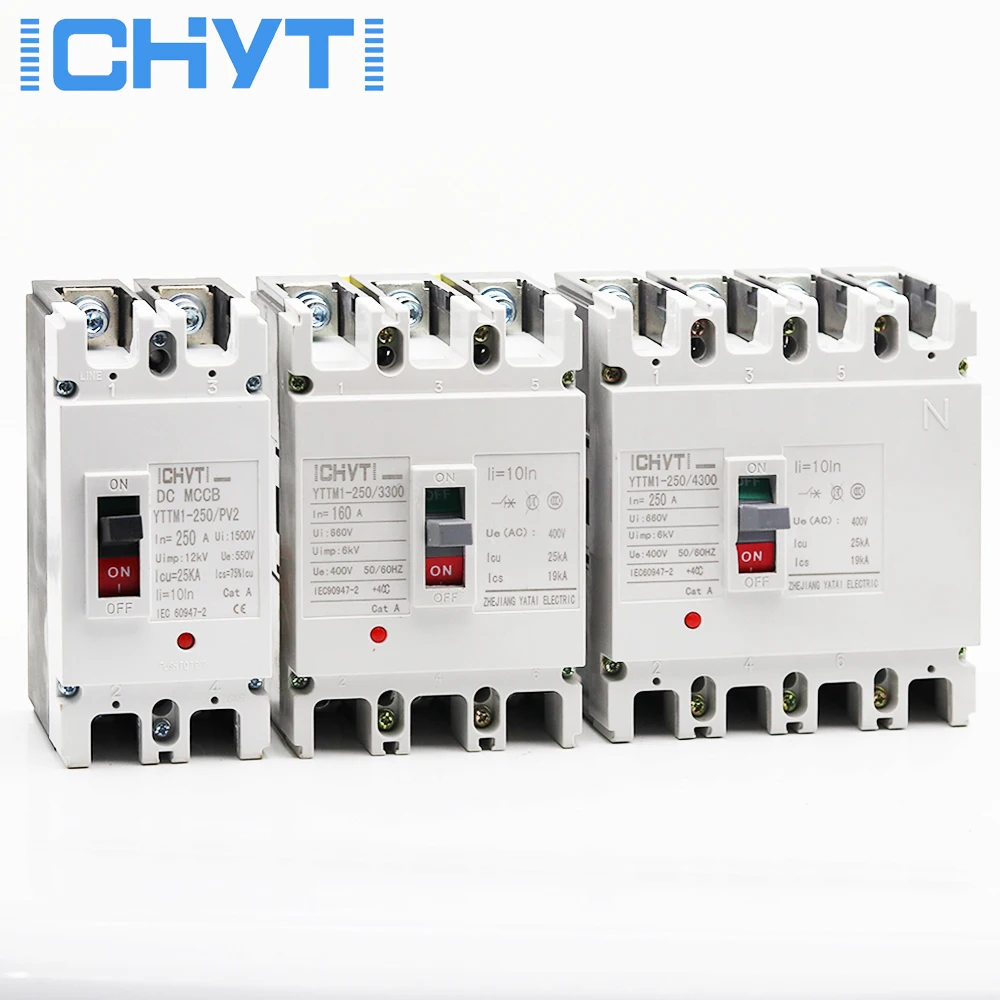 

MCCB Moulded Case Circuit Breaker 250A Triple phase 4P 4 Poles Ground Protector High current power distribution