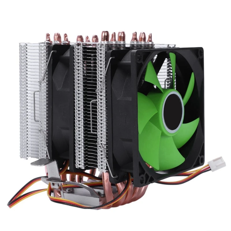 Двойной вентилятор Cpu кулер 6 тепловым стержнем heat pipe 3Pin радиатора для Intel 775/1150/1155/1156/1366 для Amd все