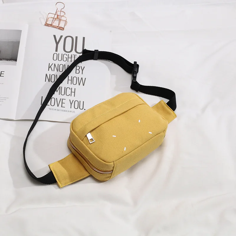 

Canvas Chest Bag 2018 New Style Small Shoulder Bag Korean-style INS Super Fire Bag Couples Hip Hop Street Snap Chest Pack