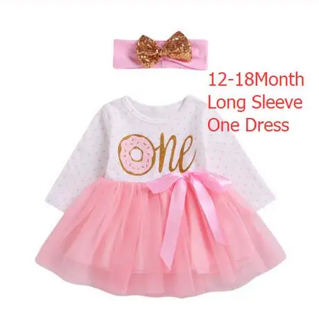 Pudcoco/фатиновое платье-пачка для маленьких девочек на 1-й, 2-й, 3-й день рождения повязка на голову, комплект одежды, наряды на день рождения vestido de bebes - Цвет: One Longsleeve c