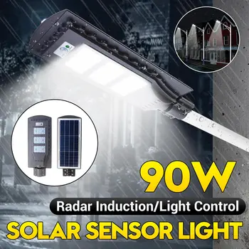 

90W Solar Street Light +Radar PIR Motion Sensor Light Activated Wall Path Lamp Light Control+Radar Sensor Street Light
