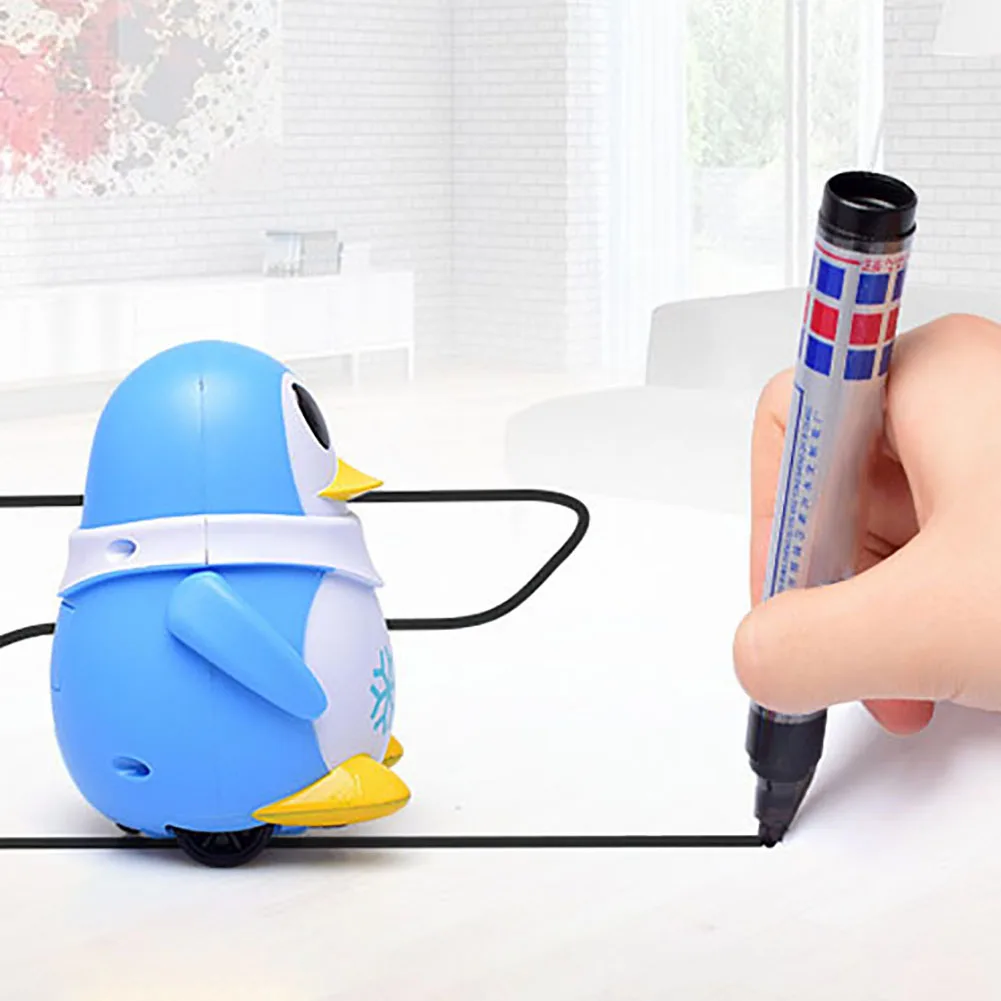 Follow Any Drawn Line Magic Pen Smart Inductive Cartoon Penguin Model Children Kids Toy Gift Educational Toy Christmas Gifts