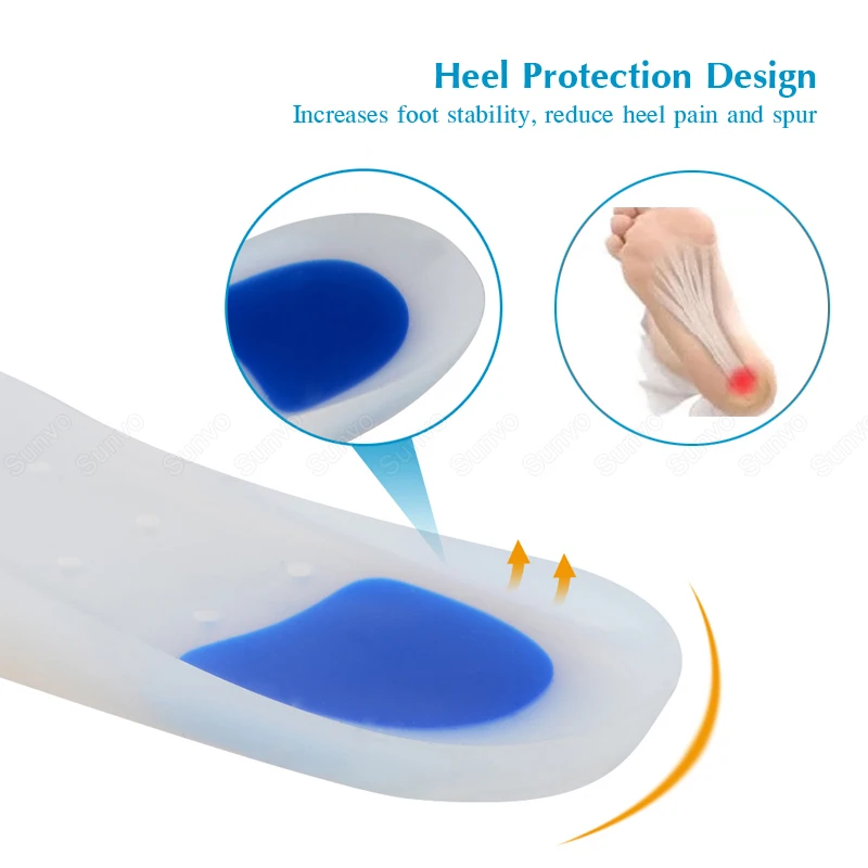 Medical Silicone Gel Insoles for Shoes Corrector Flat Feet Arch Support Plantar Fasciitis Orthopedic Insoles Foot Care Inserts