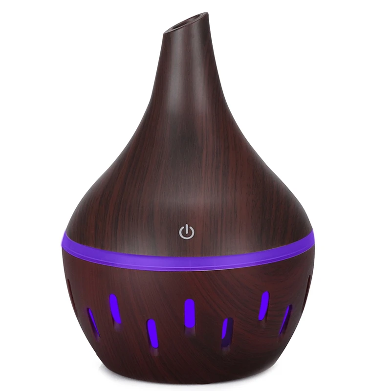 USB Wood Grain Essential Oil Diffuser Ultrasonic Air Humidifier Household Aroma Diffuser Aromatherapy Mist Maker with Light
