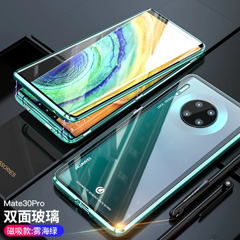 Роскошный передний и задний стеклянный чехол для huawei mate 30 Pro Чехол 360 магнитный металлический бампер чехол huawei mate 30 Pro чехол etui