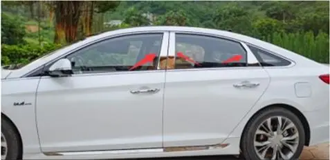 Для hyundai Sonata nine Колонка Модифицированная Специальная нержавеющая сталь колонка ABC светильник на Колону отражатель колонны