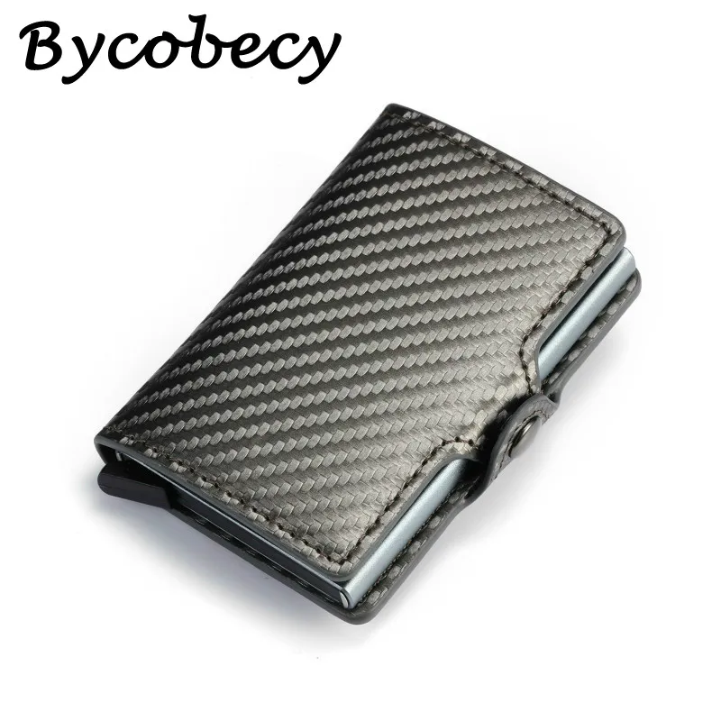 Bycobecy модный карбоновый держатель для карт кошелек RFID мужской бизнес с застежкой