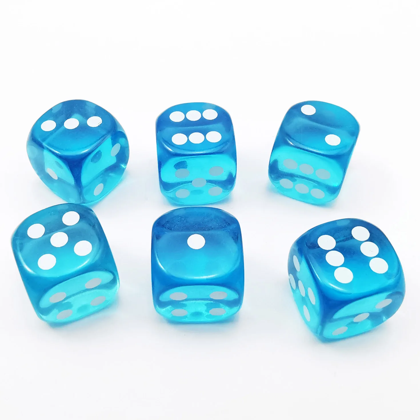 14.5MM Printing Precision Dice Translucent Colors 0.57inch 6pcs Set