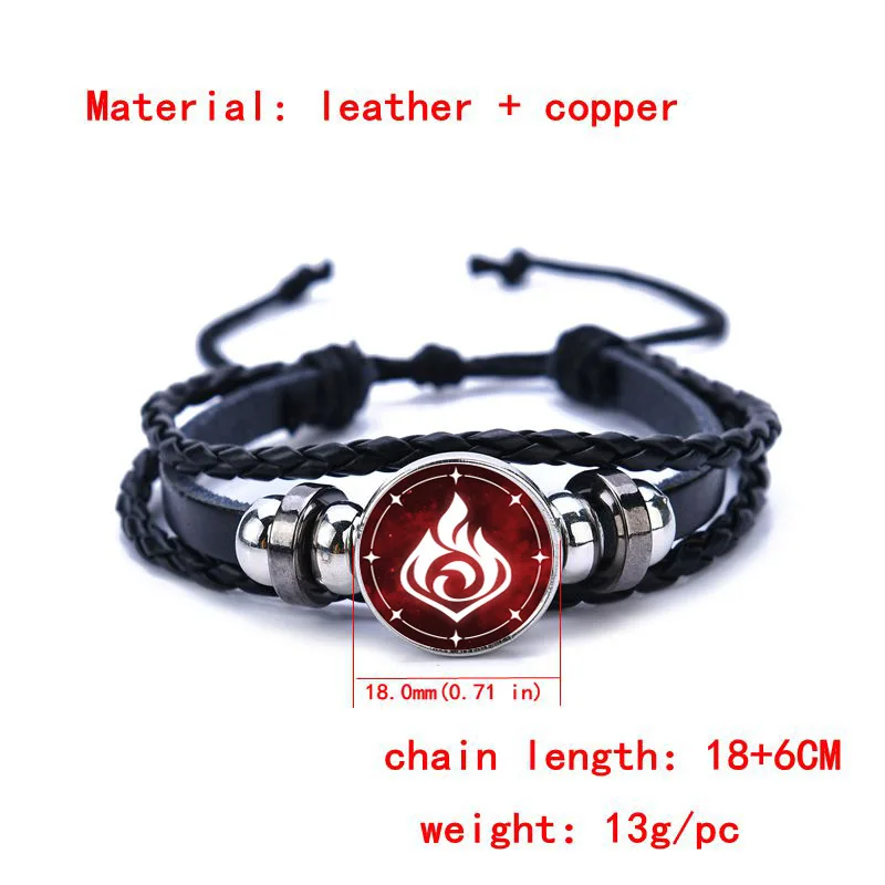 Anime Elements Arma Glow Gems Pulsera Trenzada Regalo Fire 2pcs LTHTX Game Genshin Impact Cosplay God/'s Eye Props Pulsera