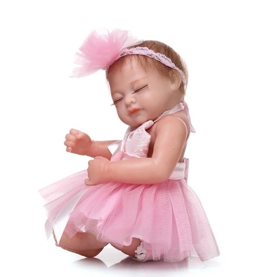 Мягкие силиконовые reborn baby lifelike мини новорожденная девочка кукла День Рождения вечерние подарок 10 дюймов