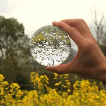 

10cm Crystal Glass Bubble Ball Magic Marbles Sphere Fengshui Paperweight Crafts Home Decorative Ornaments Fountain Dedicated