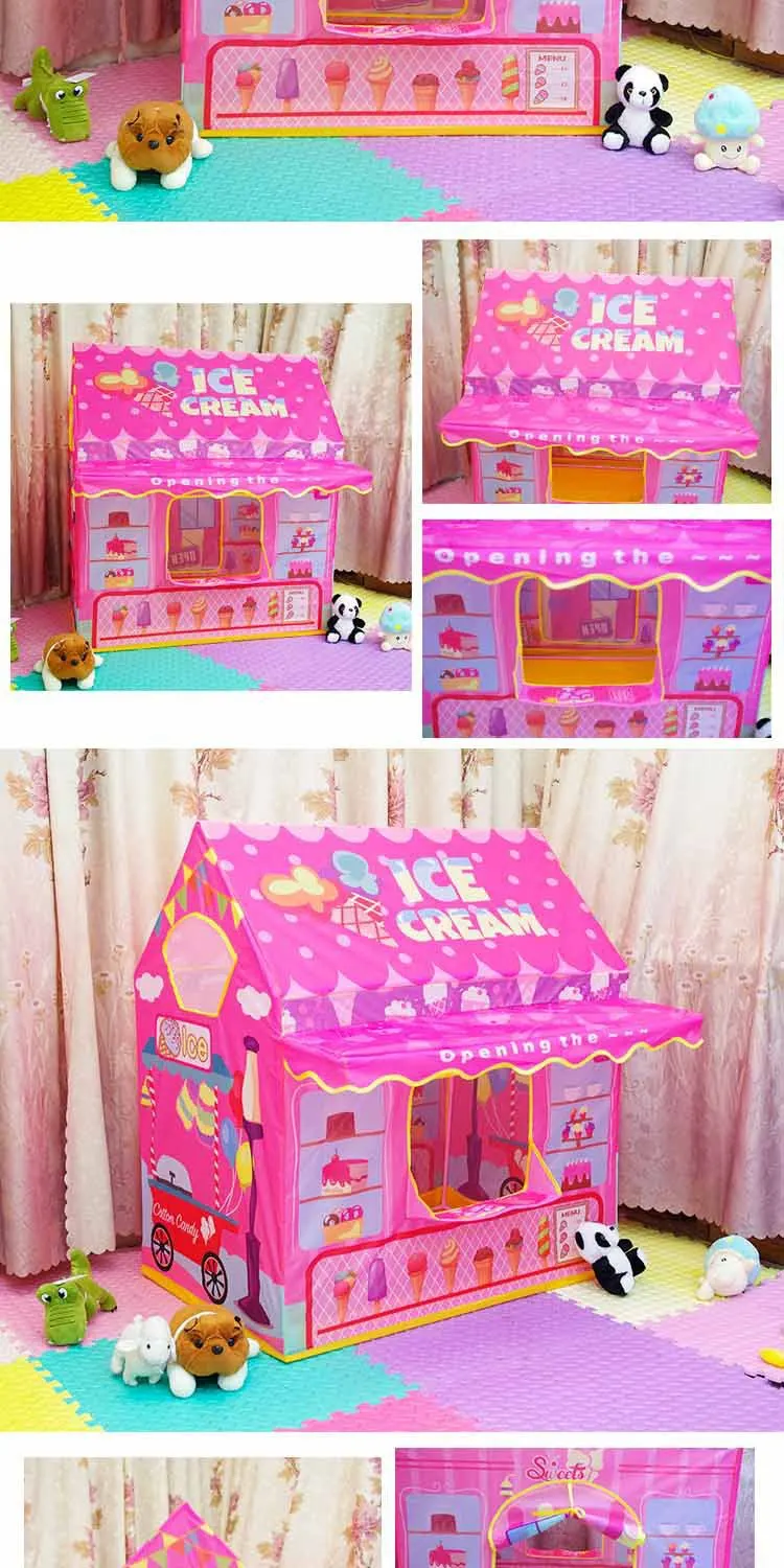 New Children's Tent Ice Cream Shop Ice Cream House Indoor Play House Play House Toy Girl Gift 2