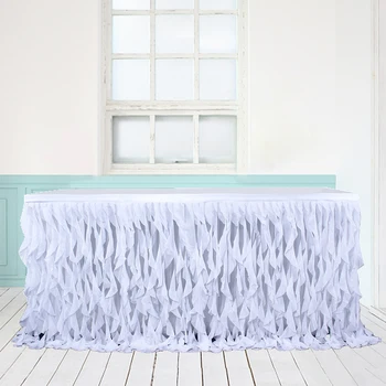 

1.83m*0.77m White Table Skirt Tableware Cloth Cover Baby Shower Birthday Party Decoration