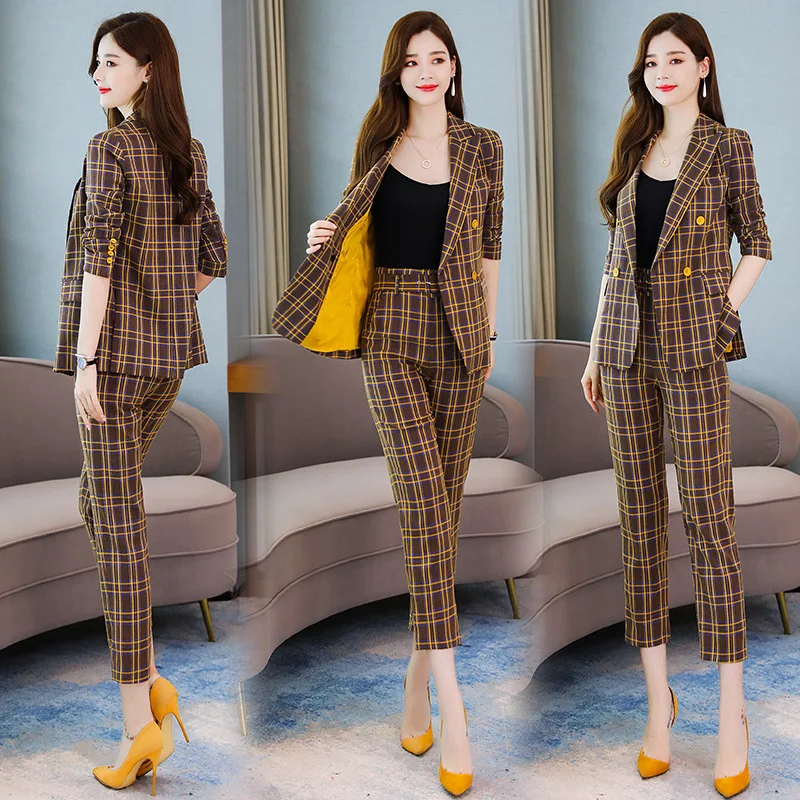 

Slimming Fashion Able Simple Versatile Elegant by Age Cool Trend 2019 Plaid Set