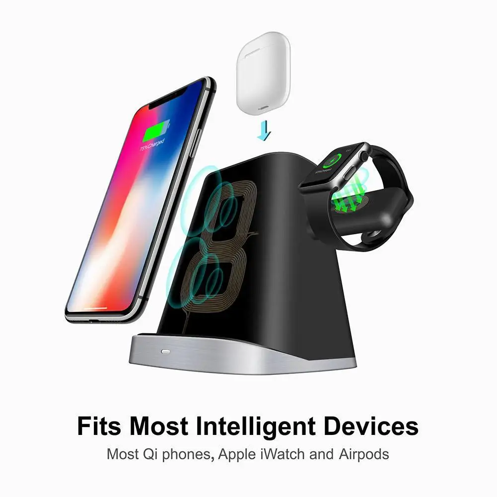 

3 in1 Multifunctional Charging Station QI Wireless For 2/3/4 Dock Mount For iPhone Stand Holder For AirPods Charger D5Y4
