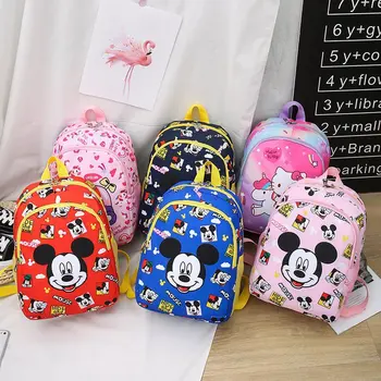 

3-7 Yrs Kids Backpack Plush New Children's School Bag Kindergarten Boy Cute Baby Minnie Mickey Cartoon Backpack