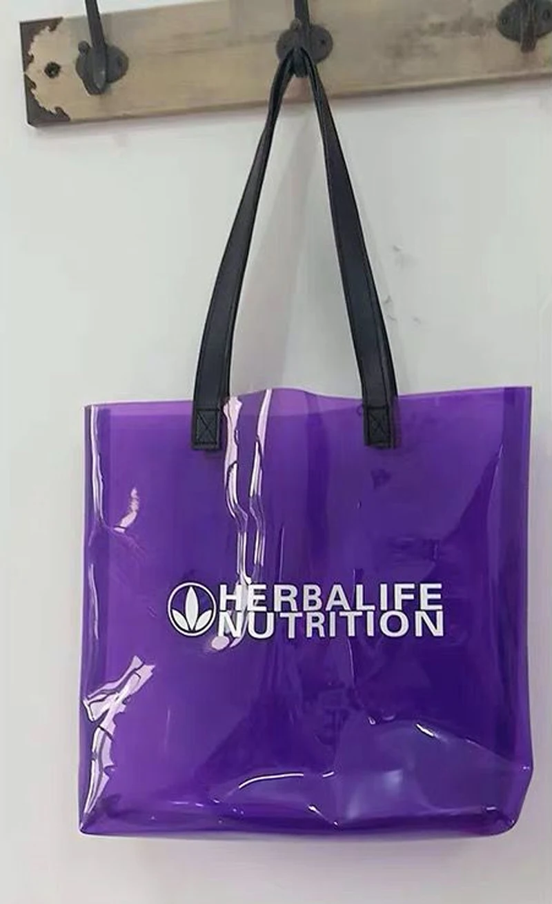 Purple Herbalife 24 прозрачный карамельный цвет подходит для ручной клади многофункциональная Дорожная сумка на плечо для женщин - Цвет: Purple