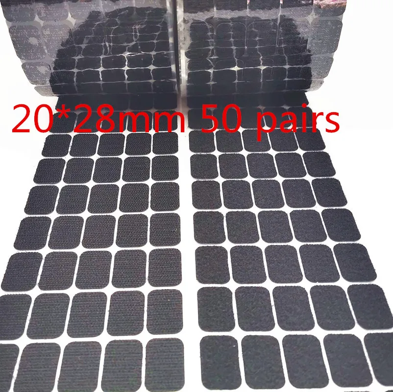20X28mm Black50Pairs 100 пар точек Самоклеящиеся Застежки лента 10/15/20/25 мм, суперсильные магниты липучками клей сильный клей Magic Стикеры круглые монеты на застежке-липучке - Цвет: 20X28mm Black50Pairs