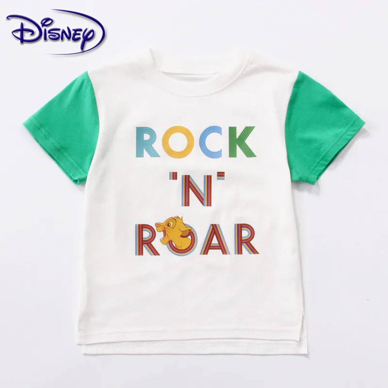 Disney Lion King/детская футболка Летняя удобная детская футболка с короткими рукавами и принтом для мальчиков