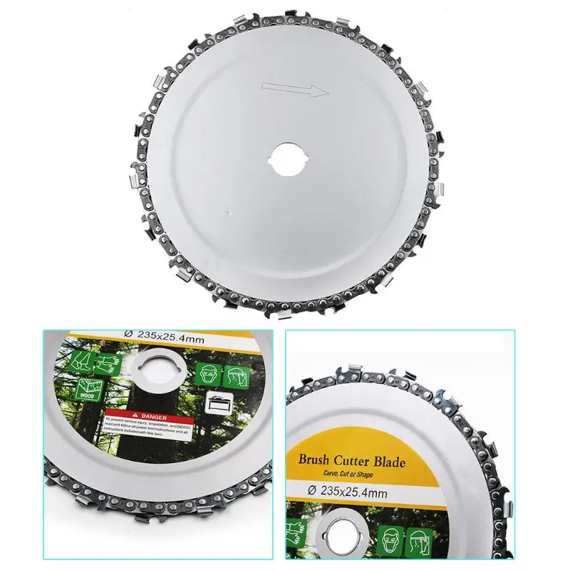 

9 Inch 18 Teeth Chain Plate Angle Grinding Chain Disc Wheel Wood Carving For Angle Grinder Lawn Mower Saw Blade Brush Cutter