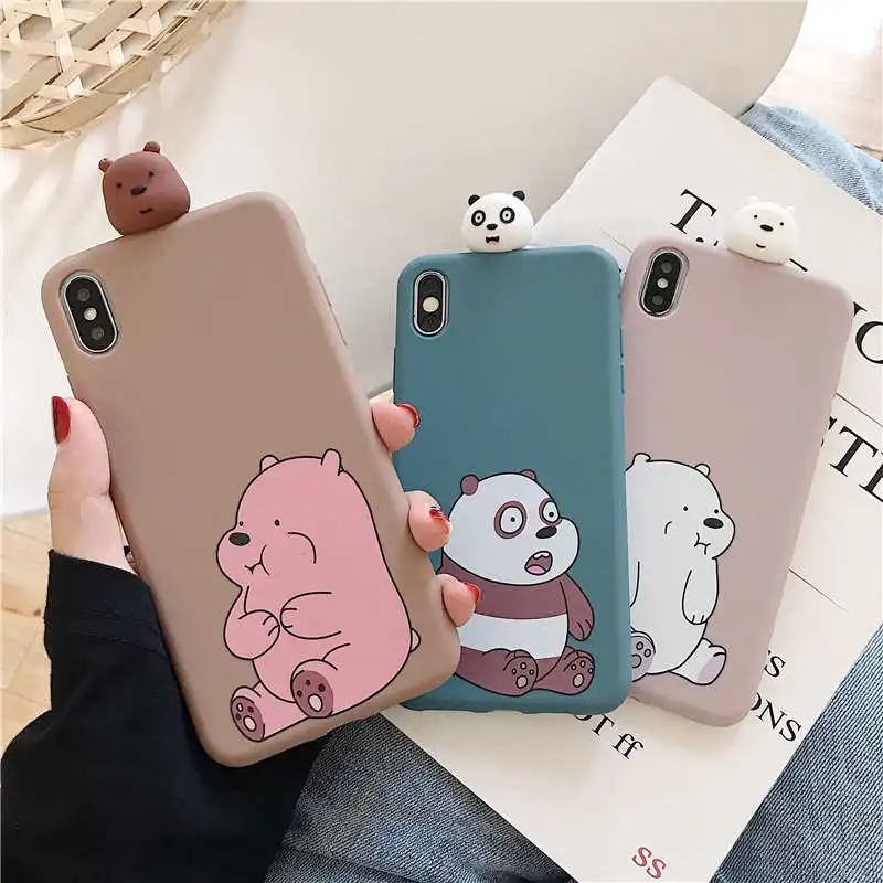 3D милый мультфильм голые медведи игрушки мягкий ТПУ чехол для Huawei P30 P20 Lite Honor 8X 9X Pro
