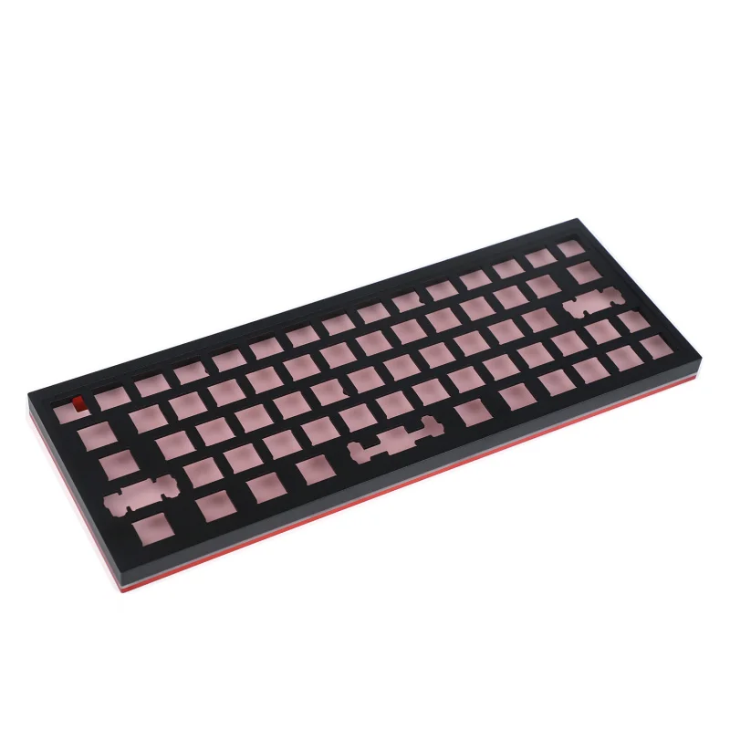 YMDK 67 клавиш Minila макет QMK анодированный алюминиевый чехол с горячей заменой типа C PCB механическая клавиатура комплект - Цвет: Black Top Red Bottom
