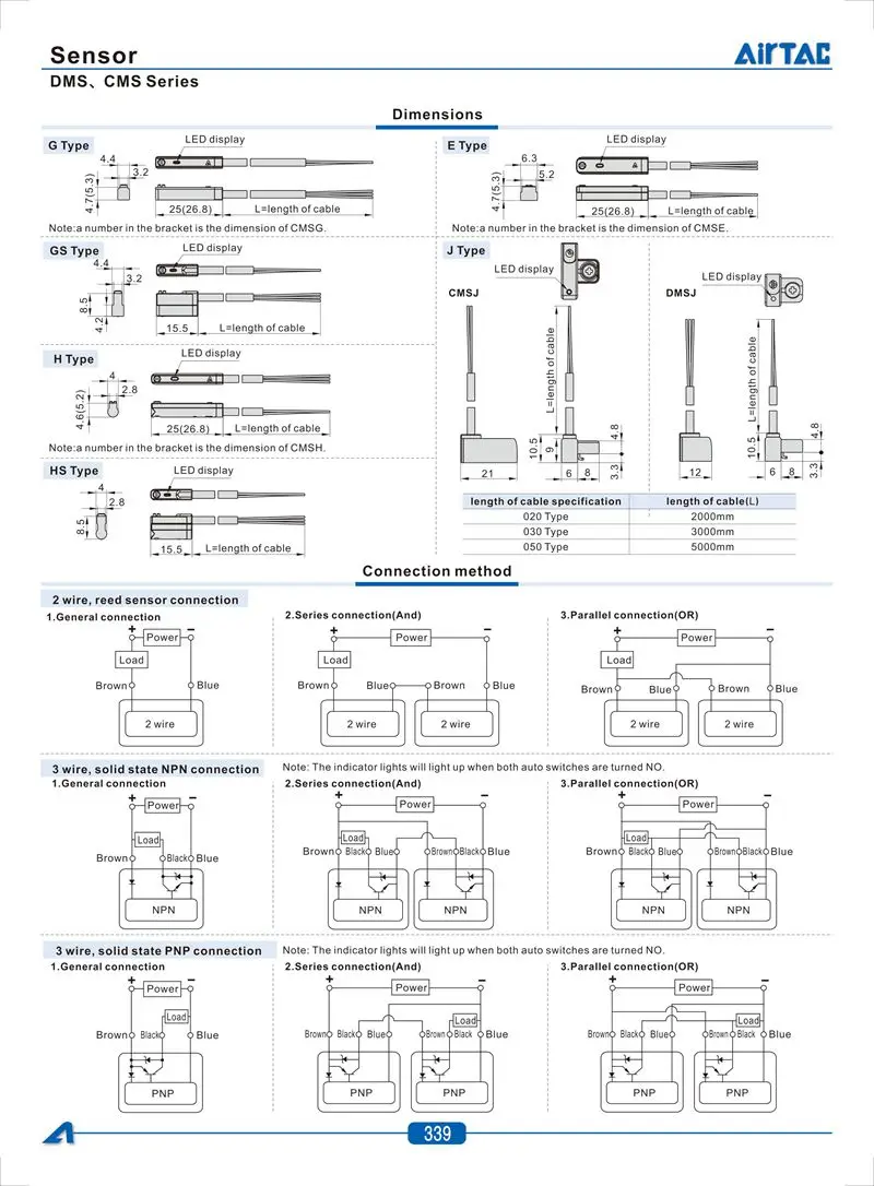 Airtac датчик переключатель DMSE-PC08 твердотельный датчик pnp тип 5~ 30VDC с 150 мм M8 разъем Переключатель магнитного датчика