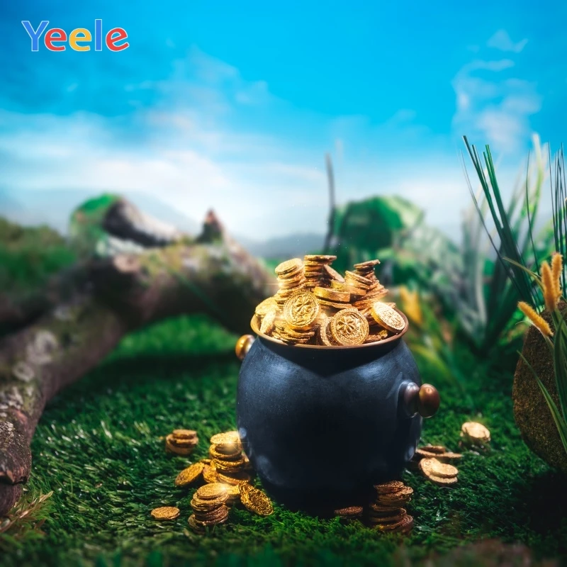 Yeele День Святого Патрика карнавал шамрок боке газон фотография Фон