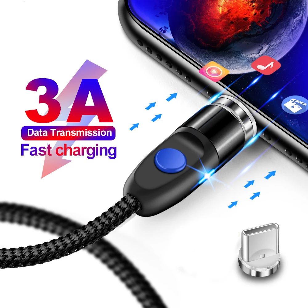 Магнитные Usb-кабели Marjay 3A для быстрой зарядки 1 м 2 магнитные USb-кабели передачи