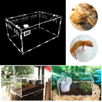 

Thermometer Hygrometer Pet Supplies Transparent Reptile Terrarium Home Decoration Cold Blooded Animals 30*20*15cm Portable