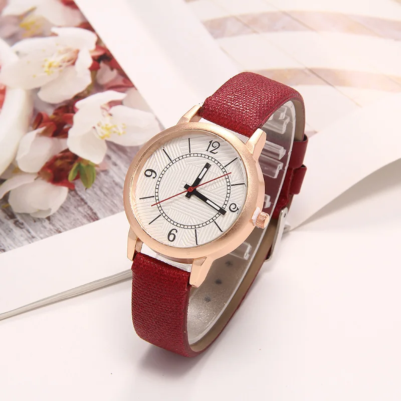 

2018 New Style Simple Unique Trend Students Quartz Watch Faux Leather Alloy Ladies' Watch