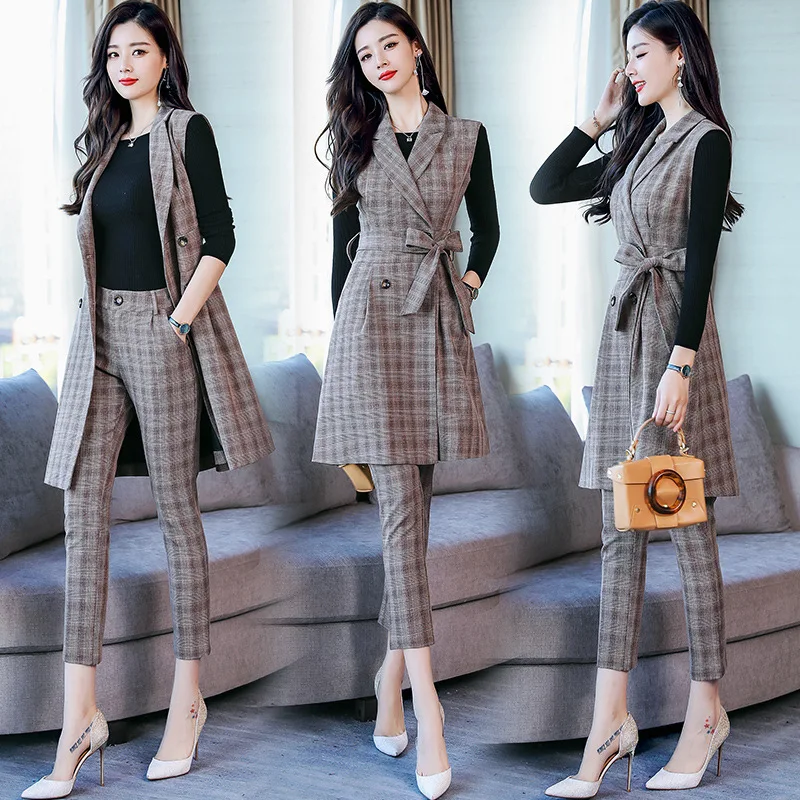

Graceful Early Autumn Three-piece Set 2018 Spring And Autumn New Style WOMEN'S Dress Korean-style Fashion Western Style Waistcoa