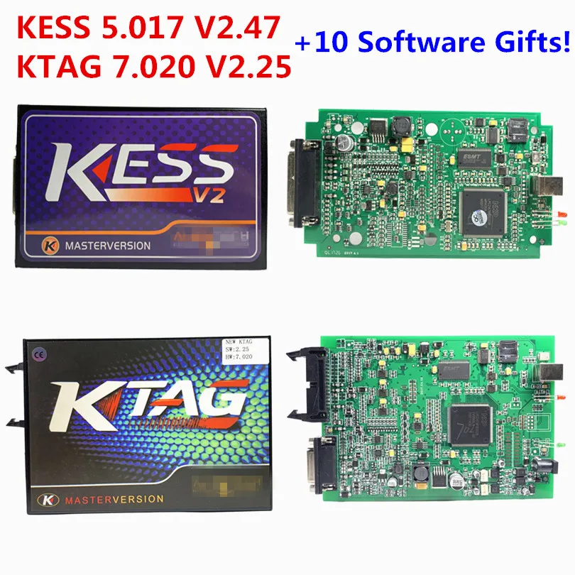 Комплект для настройки чипов Kess 5 017 V2.47 + KTAG V7.020 набор тюнинга 7 020 Master V2.25 FG Tech V54