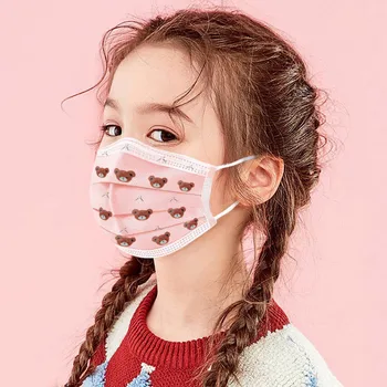 

40PC Face Maskes Unisex Child Kids Cartoon Print Adjustable Filter Reusable Safet Protect Reusable Cotton Face Lavable Scarf