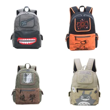 

Anime backpack Naruto Attack on Titan Totoro Tokyo Ghoul Backpack Schoolbag Travel Bag Schoolbag Teen backpack men and women bag