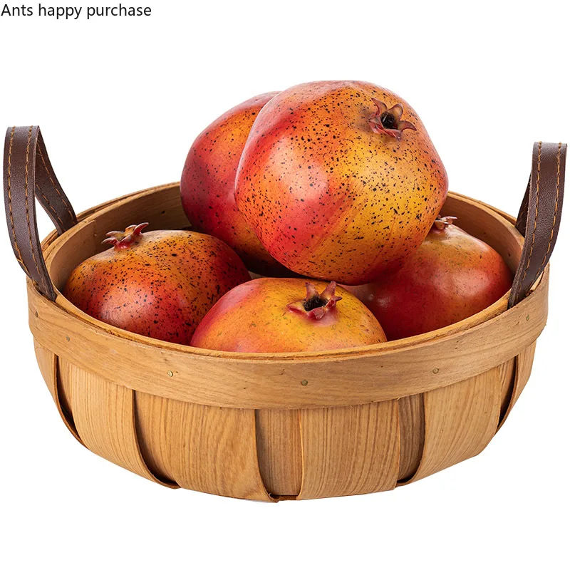 Simulation Fruit Artificial Pomegranate Green Red Fake Pomegranate Model Artificial Fruits Photography Props Decoration Crafts artificial fruits and vegetables