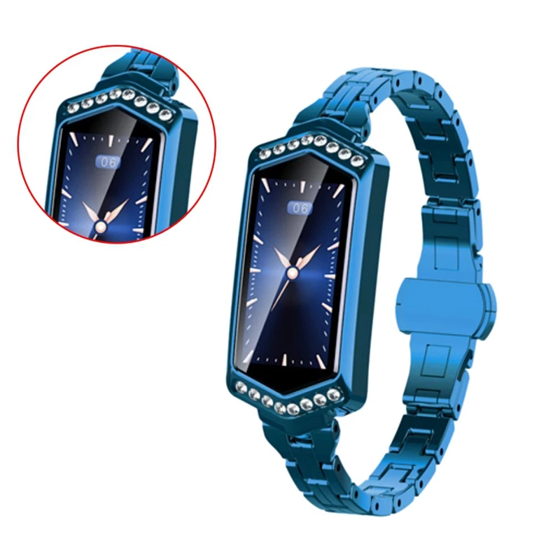 B78 Smart Bracelet Female Heart Rate Step Sleep Physiological Cycle Monitoring Health Bracelet Blue