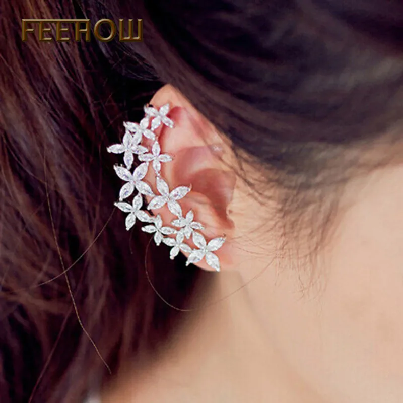 FEEHOW Milky Way Marquise серьги с фианитом куртки блестящий белый цветок со стразами