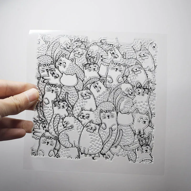 Cat Stamp for Seamless Polymer Clay Slab,Embosser Stamp Cat Clay Embossing 