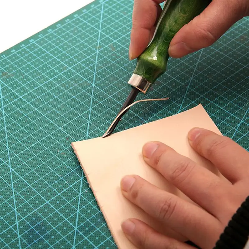 1 Набор DIY кожаный инструмент деревянная ручка кожаный инструмент зеленая ручка кожаный инструмент ручной DIY инструмент для изготовления портативный кожаный станок для дома