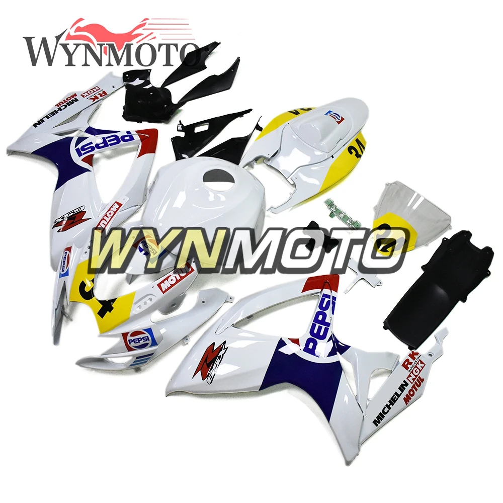 Полный комплект обтекателей для Suzuki GSXR600 750 K6 06 07 год рамы кузова ABS пластик впрыска желтый жемчужный белый корпус Мотоцикла