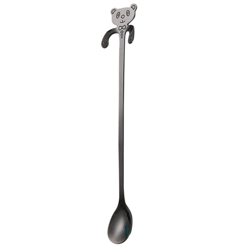 

7Pcs Cute Bear Spoon Long Handle Spoons Flatware Coffee Drinking Tools Kitchen Gadget The Goods For Kitchen