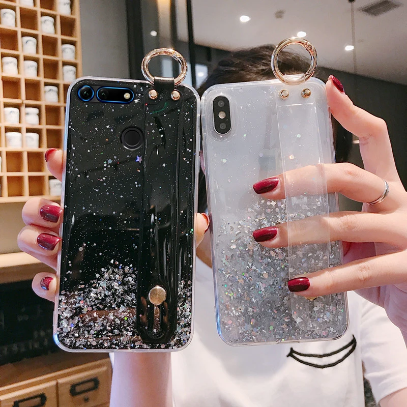 Starry Wrist Strap Hand Band Case For Huawei Honor 10i 20i 9i 7x 8x Max 20 9x Pro Clear Cover For Honor 9 10 20 Lite V20 V10 V9 Phone Case Covers Aliexpress